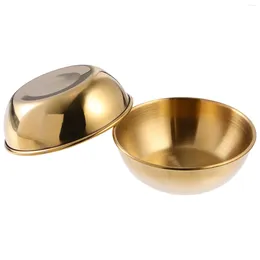 Plates Sauce Dish Stainless Steel Dipping Bowls Round Seasoning Condiment Serving Tray Dishes