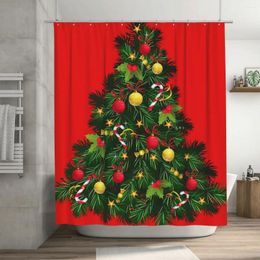 Shower Curtains Christmas Tree Curtain 72x72in With Hooks Personalised Pattern Privacy Protection