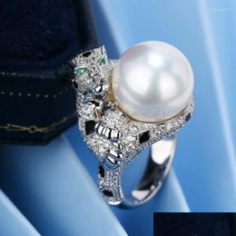 Cluster Rings Solid S925 Sterling Sier Natural Pearl Ring For Females Bands Fine 925 Jewelry Engagement Gemstone Drop Delivery Dhmov