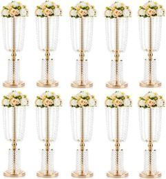 Candle Holders 12pcs Acrylic Crystal Wedding Road Lead Table Flower Stand Candlestick Centerpiece Event Party Decoration Supplies