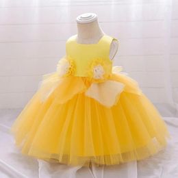 Girl Dresses 0-2Y Tulle Dress Baby Birthday Girl's Born Christening Princess Party
