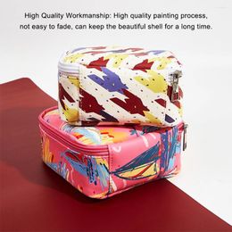 Cosmetic Bags Sanitary Napkin Bag Storage Square Shape Small Waterproof Carrying Case Makeup Organiser Pouch Zipper Closure Rose