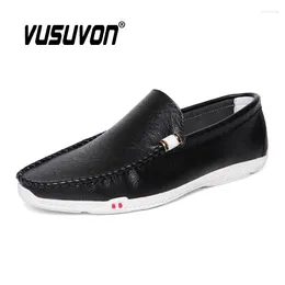 Casual Shoes Genuine Leather Men 2024 Spring Italian Style Moccasins Loafer Slip On Soft Driving