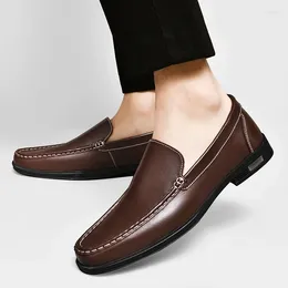 Casual Shoes Men 2024 Fashion Loafers Comfy Mens Flats Soft Sole Leather High Quality Style Business Dating Work