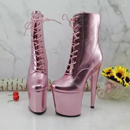 Dance Shoes 20CM/8inches PU Upper Modern Sexy Nightclub Pole High Heel Platform Women's Ankle Boots 008