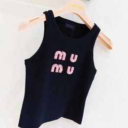 Miu Designer T Shirt Women Hot Drill Embroidered Letters Tshirts Womens Clothes T Shirt Designer Women Sexy Halter Tops Party Crop Summer Backless tee