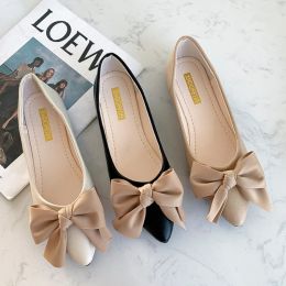 Flats 2022 Korean Bow Women Shoes Fashion Pointed Slip on Flat Casual Shoes Female Comfortable Baotou Summer Footwear Chaussure Femme
