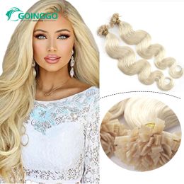 Extensions Body Wave Flat Tip Human Hair Extension Highlight Blonde Real Remy Human Fusion Hair Pre Bonded Keratin Hair 1g/S 1226 Inch