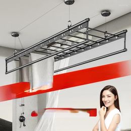 Hangers Elevating Drying Racks Hand Winch Balcony Double Rod Type Clothing Fork For Home Use Automatic Top Installation