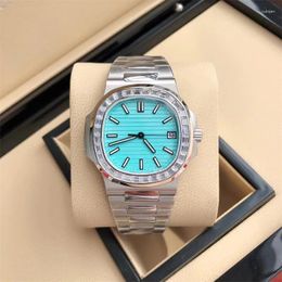 Wristwatches Luxury Men's Automatic Mechanical Watch Circle Diamond Sapphire Glass Business Steel Strap Classic Fashion Sports Watches