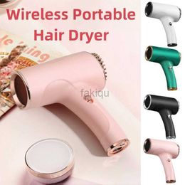 Hair Dryers 2024High Speed Wind Wireless Hair Dryer Student Travel Portable Fast Dry Hair USB Rechargable Outdoor Convenient Hair Blow Dryer 240401