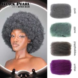 Synthetic Wigs Brazilian Remy Hair Afro kinky Bulk Human Hair Dreadlock Affordable Afro Kinky Bulk Human Hair Auburn Colour For Braiding Y240401