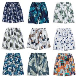 Mens loose fitting oversized Hawaiian beach pants large shorts trendy quick drying outerwear capris summer floral shorts