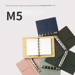 Mini Notebook Leather Hand Book Portable Loose-leaf 5 Ring Metal Binder Notebooks And Journals