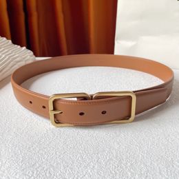 High quality classic designer Belt for women stainless steel YL buckle AAA Real leather mens belt Retro Luxury gold plating womens belt 30MM Reversible belt YL146