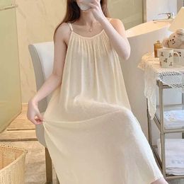 JZCQ Sexy Pyjamas Over Size Women Summer Pyjamas Dress Female Thin V-neck Sexy Spaghetti Straps Girls Solid Simple Comfortable Home Clothing XXL 2404101