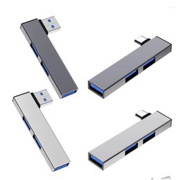 Usb Hubs In 1 Expansion Dock Hub Otg 3.0/Type-C 3.0 To 3 Type C Speed 5.0Gbps Port For Pc Laptop Notebook Drop Delivery Computers Netw Otqu9