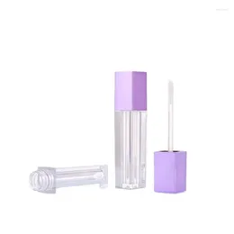 Storage Bottles 5ml Clear Square Lip Gloss Container Empty Cosmetic Packaging Tube With Wand Filling Bottle 30/50Pieces
