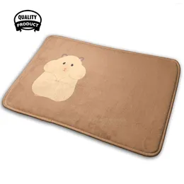 Carpets Chubby Hamster With Full Mouth Comfortable Door Mat Rug Carpet Cushion Golden Cute Fat