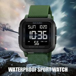 Armbanduhren Herren Digitale Sportuhr Countdown-Timer 50M Wasserdicht Stoppuhr Alarm Elektronische Dual Time LED-Hintergrundbeleuchtung Armbanduhren