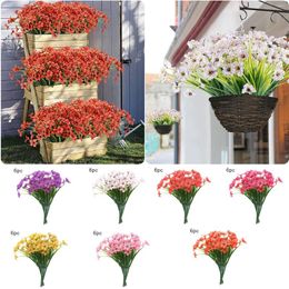 Decorative Flowers 5 Head Youth Water Silk Print Cloth Flower Violet Simulation Outdoor Shooting Home Decoration Zinnia Artificial