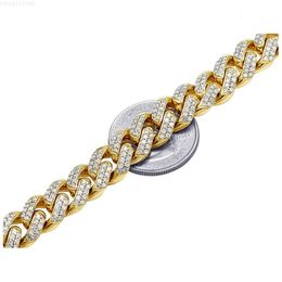 14k Yellow Gold Prong Setting Miami Chocker Chain Necklacehip Hop Style Cuban Link Diamond Jewellery
