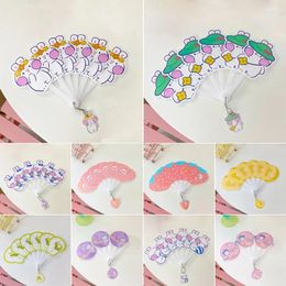 Decorative Figurines Summer Cute Small Fan Folding Portable Cartoon Mini Student Children Plastic Hand