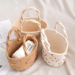 Storage Bags 1pc Portable Cotton Rope Woven Bag Shopping Home Decoration Handmade High Quality Diy