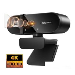 كاميرات الويب 2K 4K WebCam 1080p لكاميرا الويب للكاميرا CAM USB عبر الإنترنت مع Microphone Focus