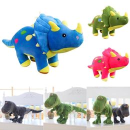 Jurassic Simulation Dinosaur Tyrannosaurus Rex Plush Toy Doll with Two Colour Printed Cross border Doll Decoration, One Piece for Shipping
