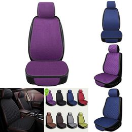 2024 3 Pcs (Pad Headrest Seat Pad) Linen Car Seat Cover Linen Front Seat Mat For Car Interior Truck Suv Van