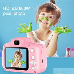 Ptz Cameras Children Camera Waterproof 1080P Hd Video Toys 2 Inch Colour Display Kids Cartoon Cute Outdoor Slr Kid Toy Lxl27 Drop Del Dhsxq