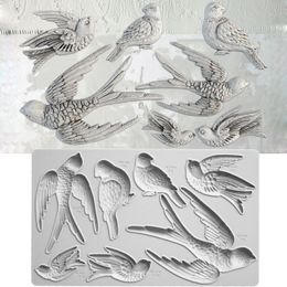 Birds The Swallow Mould Silicone Mold Fondant Cake Decorating Tool Gumpaste Sugarcraft Chocolate Forms Bakeware Tools 240328