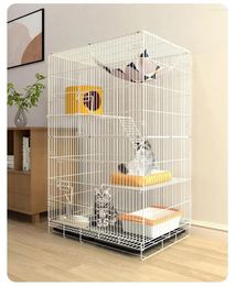 Cat Carriers Cage Household Villa With Toilet Indoor Large Folding House