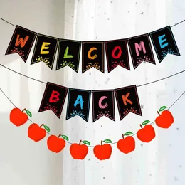 Party Decoration 2pcs Atmosphere Universal Classroom School Decor Accessories Hanging Paper Sign Welcome Back Banner Door Home Art Craft