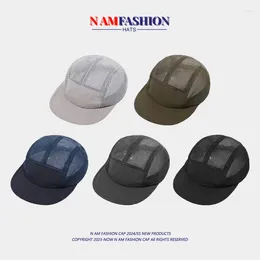 Ball Caps Japanese Retro Tooling Five-panel Baseball For Men And Women In Summer Thin Mesh Breathable Sports Sunscreen Camping Hats