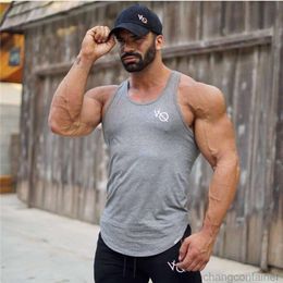 Gymohyeah Mens Sleeveless Tank Tops Summer Grey Black Cotton Male Tank Tops Gyms Clothing Bodybuilding Undershirt Golds Fitness Ta3072662