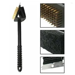 Tools 3-in-1 Angle Copper Wire Barbecue Grill BBQ Brush Clean Tool Accessories Non-stick Cleaning Brushes