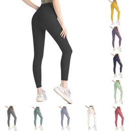2024 lululemenI Leggings Womens Short Cropped Outfits Lady Supplies Yoga Ladies Exercise Fiess Wear Girls Running Leggings Align Pants vhg668