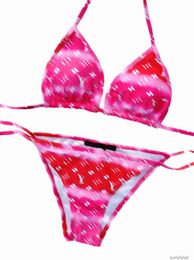 Designer Sexy Bikini Set for Women Bandage Swimsuit Twopieces Crop Top Swimwear Thong Bathing Suit High Waist Beachwear N8YH