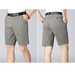 Men's Shorts Men Button-zip Formal Business Style Knee Length With Zipper Button Closure Side For Father Summer