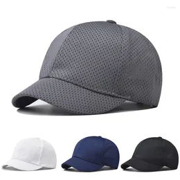 Ball Caps Solid Colour Mesh Baseball Cap Men Women Summer Breathable Short Brim Sun Hat Simple Quick Dry Unisex Peaked