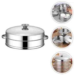 Double Boilers Steamer Pot Stainless Steel Household Steaming Basket Kitchen Cookware Buns Food Dish