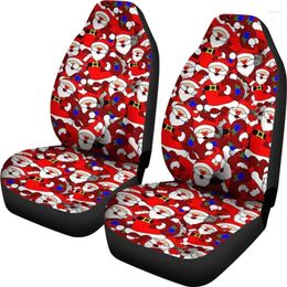 Car Seat Covers Santa Claus Custom Name (Set Of 2) / 2 Front Christmas Protector /C