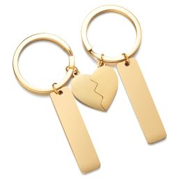 Chains 10pcs/lot Blank 304 Stainless Steel Key Chain Ring 4 Colours Accessory for Personalised Jewellery Making SP034