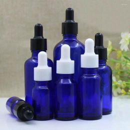 Storage Bottles 50ml Blue/clear/green/brown Glass Bottle For Essential Oil Moisture Liquid Serum Complex Recovery Skin Care Cosmetic Packing