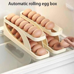 Storage Bottles Automatic Roll-Down Double-layer Egg Dispenser Slide Type Rack Box Kitchen Countertop Holder