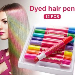 Color 12 Color Temporary Hair Coloring Chalk Washable Hair Dye DIY Styling Tools For Kids Girls Teens For Party Cosplay Theater Makeup