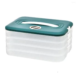 Storage Bottles Dumplings Box Refrigerator Dumpling Freezing Multi-Layer Freeze Quick-Freeze Navy Blue