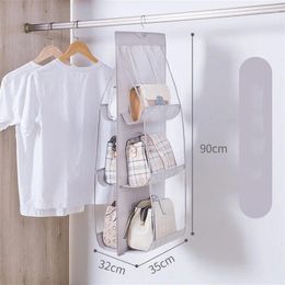 Storage Bags 3/4 Tier Hanging Handbag Organizer Tote Closet Rack Foldable